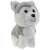 Hafici interactive husky plush toy, grey and white husky plush toy, front view