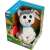 Hafici interactive husky plush toy, grey and white husky with blue collar, packaging