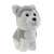 Hafici interactive husky plush toy, grey and white husky with blue collar, sitting on all fours