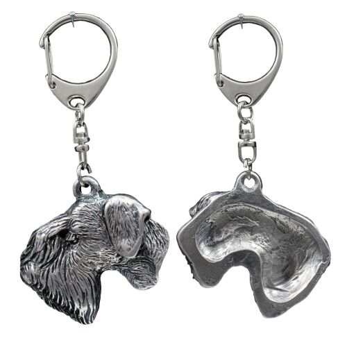 Cseh terrier, Cesky terrier - ezüstözött kutyás kulcstartó, táskadísz, hátizsák medál, Art-Dog 149934347 - Kulcstartó