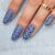Molly Nails Blue Sky No. 115 Lila Kék gél lakk leopárdmintás körömdíszítéssel
