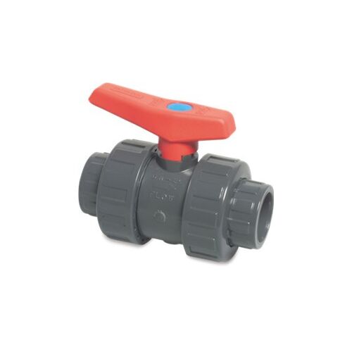 Blokkolásgátló 50mm PVC golyóscsap piros fogantyúval - Golyóscsap