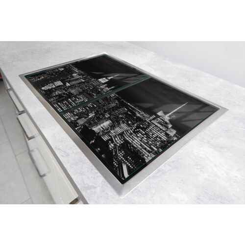 Üvegvédő lemez 75x52 City mint főzőlap védő, üveg tűzhelyfedő New York City dizájnnal - Tűzhelyvédő