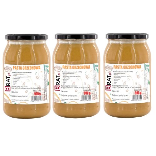 Mogyorópaszta készlet 3 x 900g, természetes földimogyoró vaj készlet - Mogyorókrém
