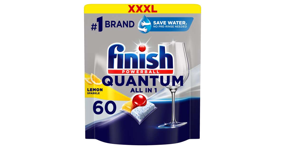 Finish Quantum All in 1 Lemon Dishwasher Capsules 60pcs