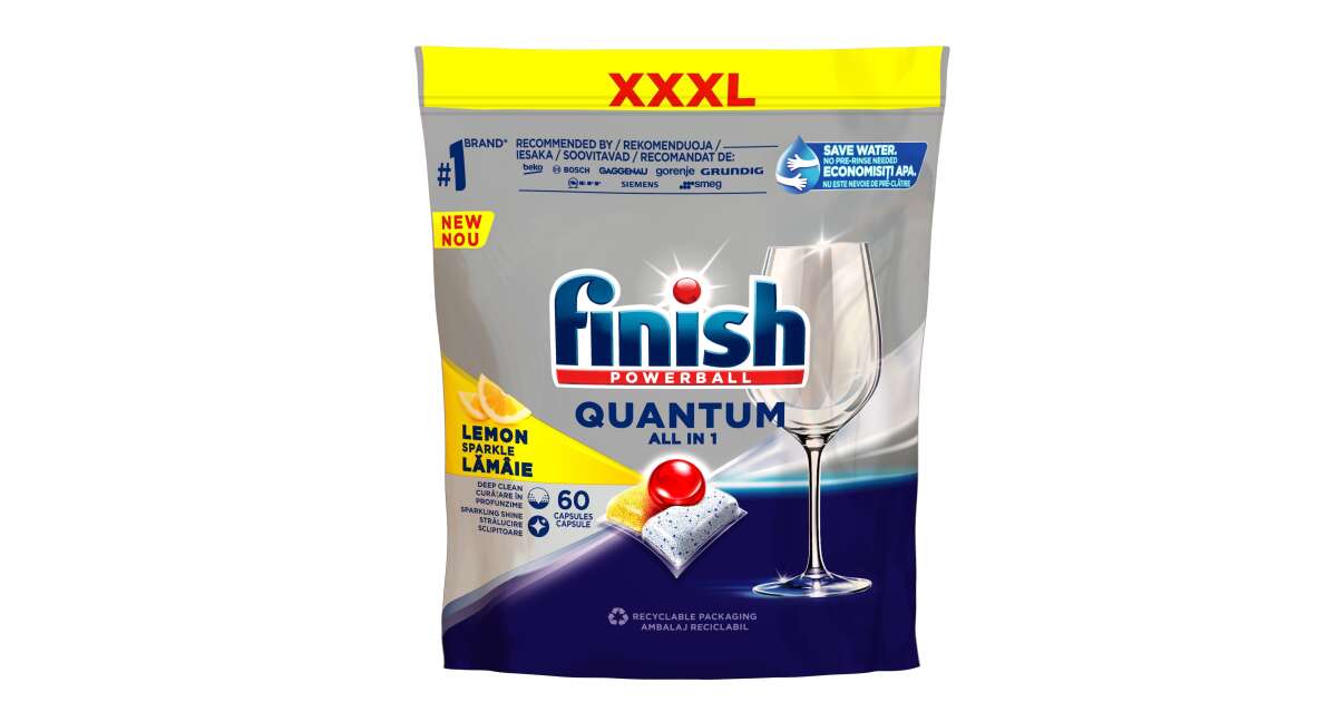 Finish Quantum Lemon Detergent sub formă de tablete pentru mașina de spălat vase 60 buc 67398088