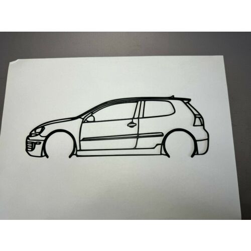 VW Golf 5 fali dekoráció, autó sziluett művészet 