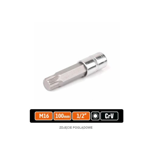 1/2"-os dugókulcs SPLINE 100 mm/M16 / TEGER bittel 165829172 - Dugókulcs