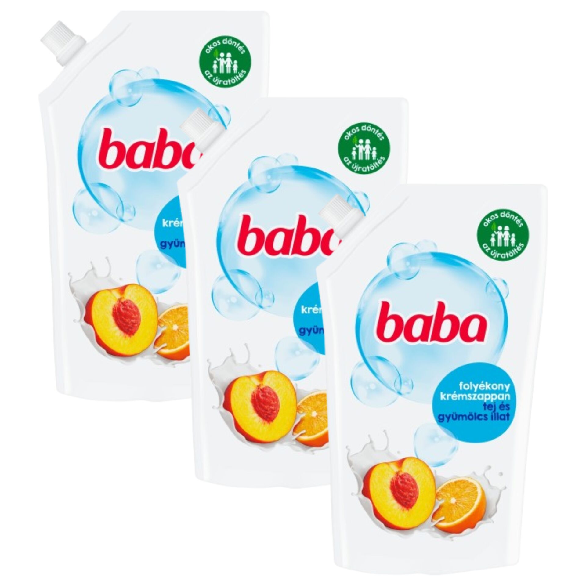 E-shop Detské tekuté mydlo s náplňou Mlieko a ovocie 3x500ml