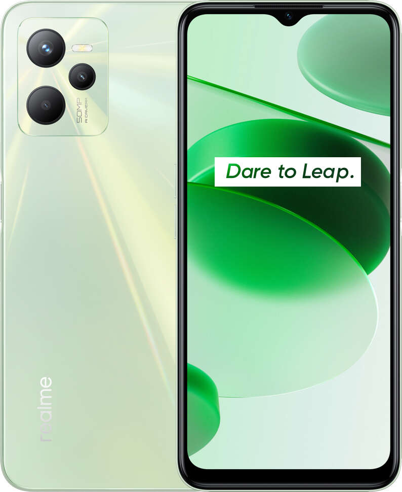 Realme c35 4g 128 gb 4 gb ram dual sim mobiltelefon, zöld