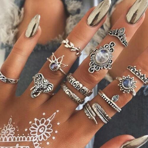 Ezüst RETRO PUNK BOHO GYŰRŰSZETT 72 155367842 - Női gyűrű