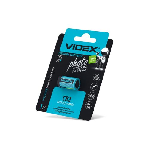 1 db Tartós, Nagy teljesítményű Videx CR CR2 3V 800 mAh lítium akkumulátor
