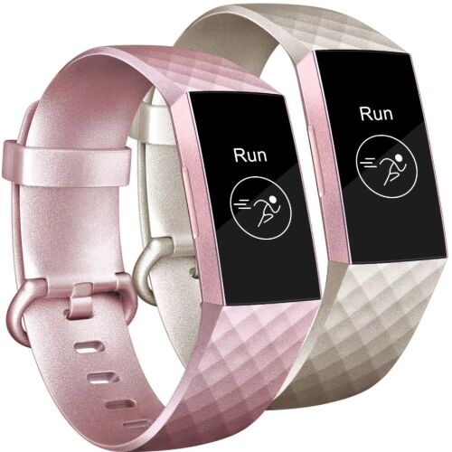 2x Fitbit Charge 3/4 okosórához való pánt, rózsaszín-arany TPU vízálló csuklópánt S 150267929 - Okosóra kiegészítő