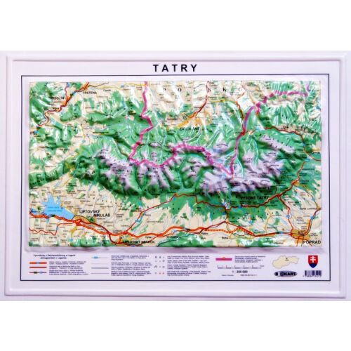 Tátra. Domborzati térkép (3D) 166480762 - Falitérkép
