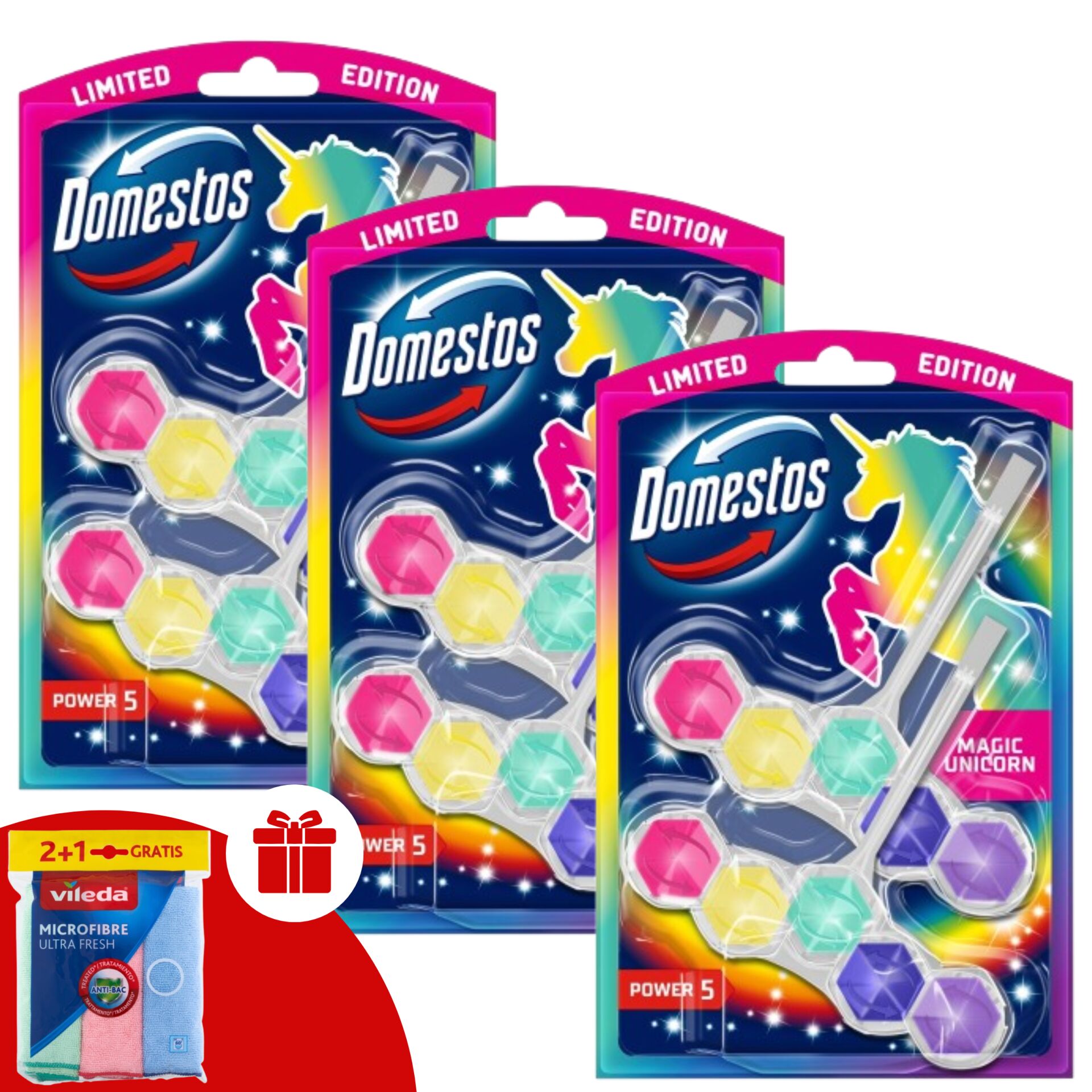 E-shop Domestos Power5 Osviežujúci blok na toaletu Magic Unicorn (6x50g)...