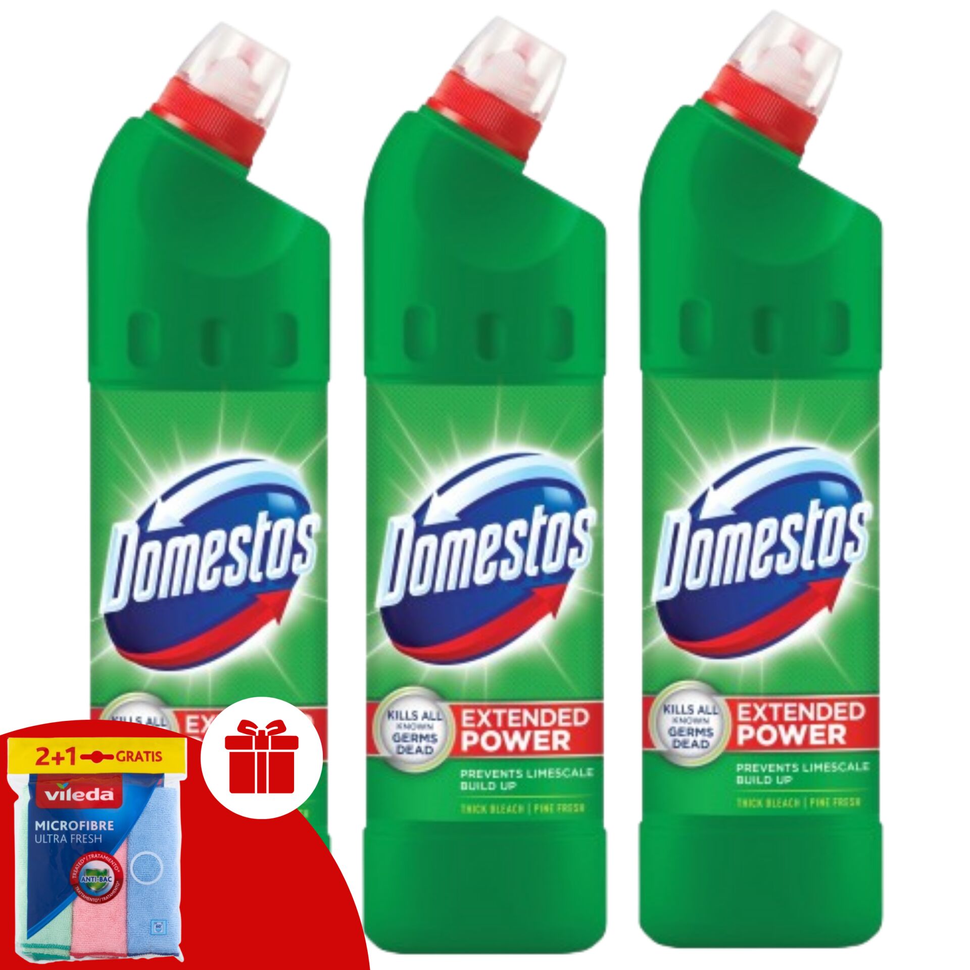 E-shop Domestos Extended Power dezinfekčný tekutý čistič Pine 3x750ml +...