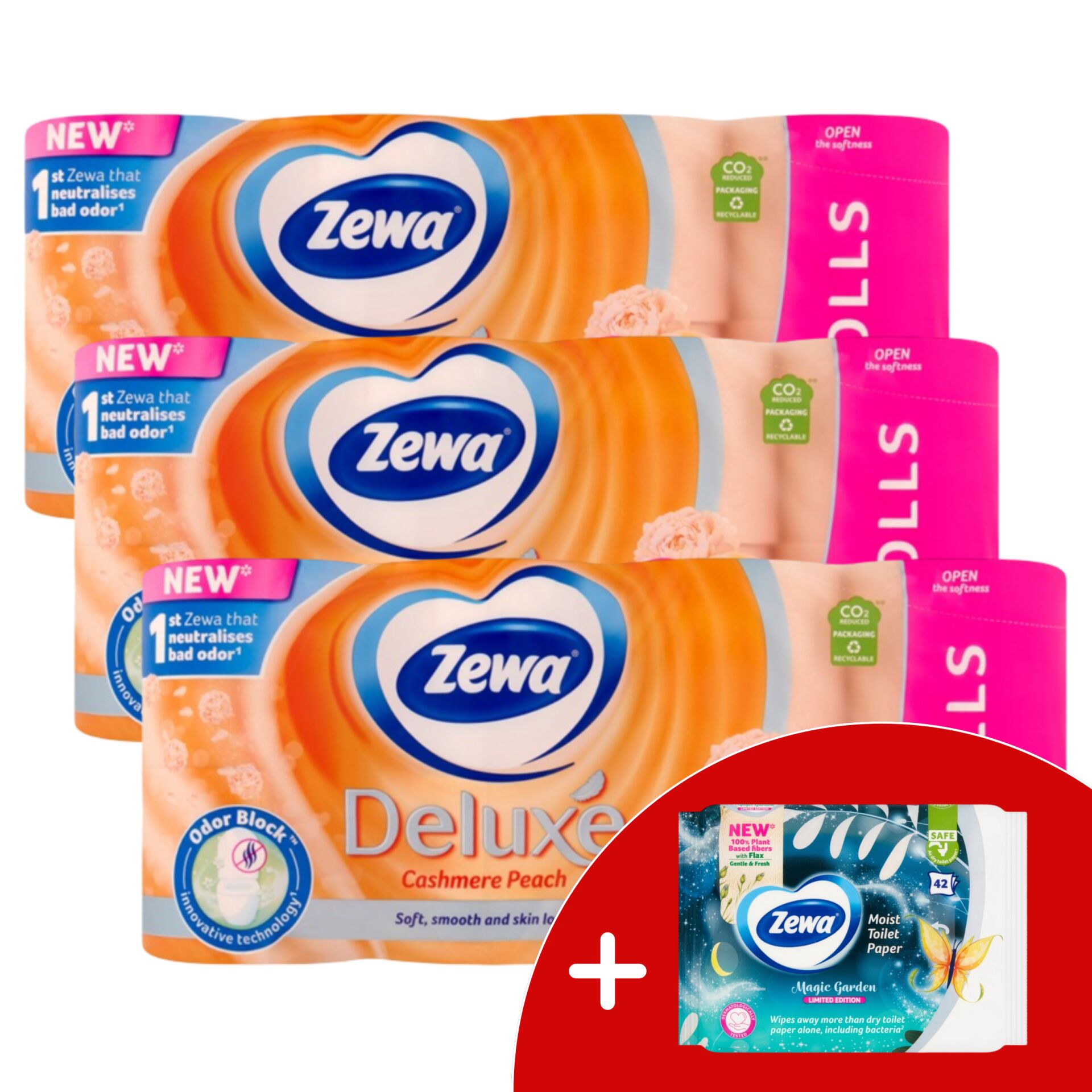 E-shop Zewa Deluxe Cashmere Peach 3 Ply Toaletný papier 3x16 roliek + 1...