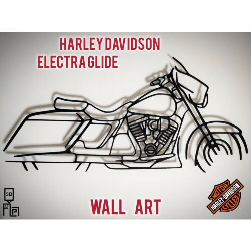Harley Davidson Electra Glide fali dekoráció, fém motor sziluett 