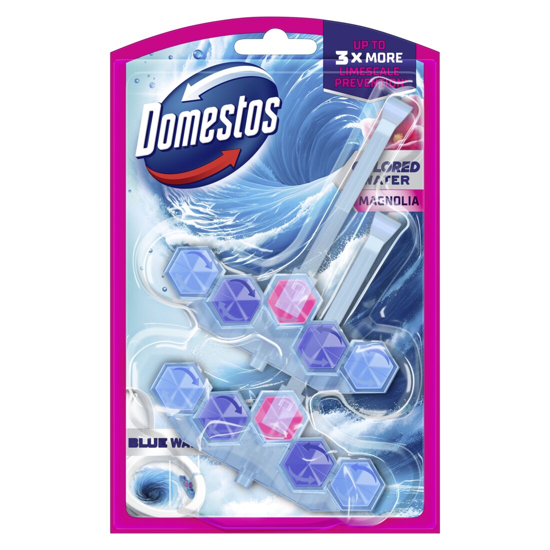 E-shop Domestos Power5 Blok na osvieženie toalety Blue Water Magnolia (3x48g)