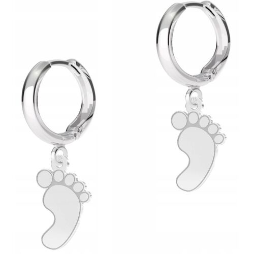 Ezüst baba lábnyom fülbevaló, 925 sterling ezüst - Női fülbevaló