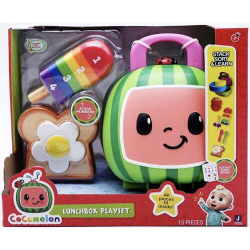 CoComelon uzsonnás doboz készlet, 15 darabos, szimulációs étel, görögdinnye alakú uzsonnás doboz, oktatójáték gyerekeknek