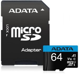 Adata AUSDX64GUICL10A1-RA1 memóriakártya MicroSDXC 64GB + Adapter UHS-I CL10 (100/25)