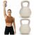 ActiGet 10kg bézs kettlebell használat közben és termékfotó fehér háttéren