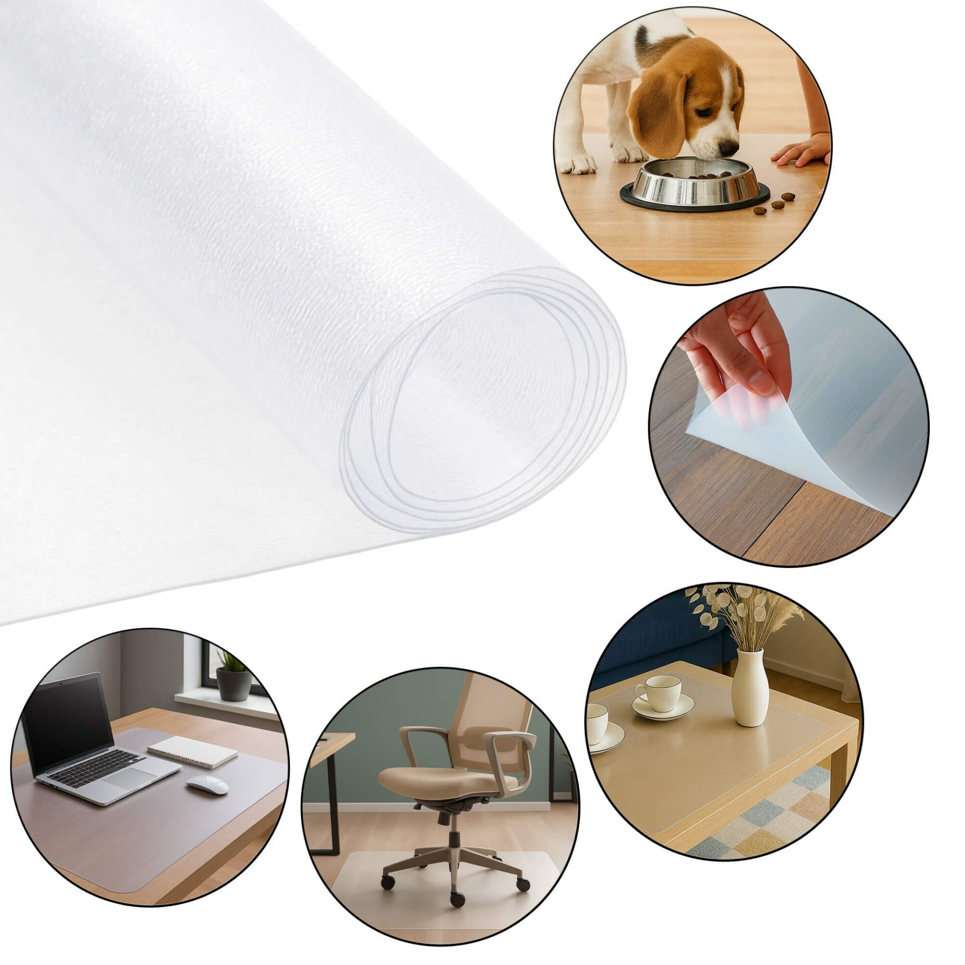 E-shop Fm0038 transparentná podlahová rohož 100 cm x 140 cm x 0,5 mm