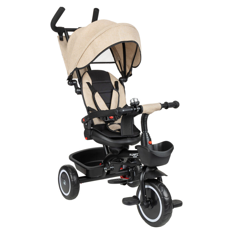 Funfit Kids Twist Tricikli tolókarral és kosárral, megfordítható...