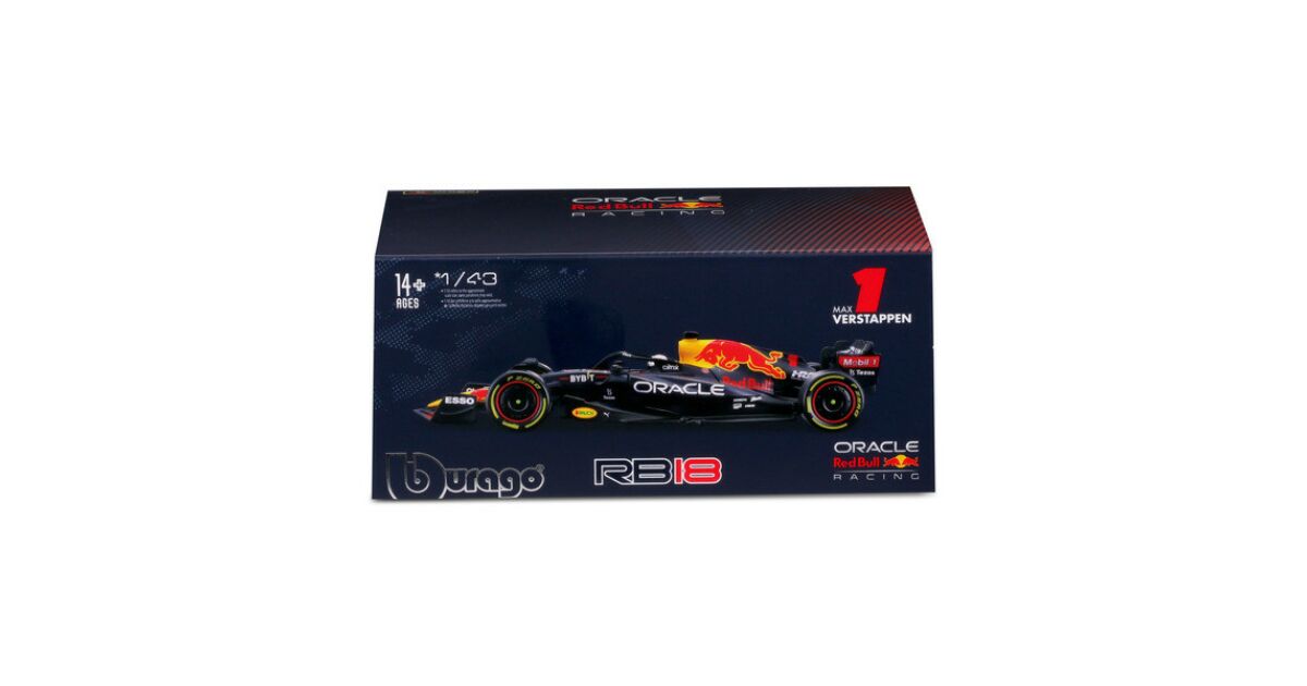 Bburago 1/43 versenyautó - Red Bull versenyautó RB18(with helmet ...