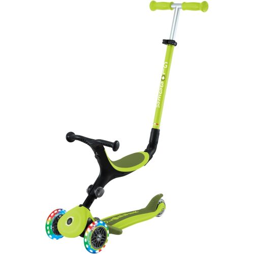 Globber Go-Up Active Lights háromkerekű roller üléssel - Limezöld - Járgány