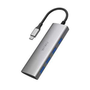WiWU USB-C Hub + 4xUSB 3.0 adapter Alpha 440 - Szürke 43666689 
