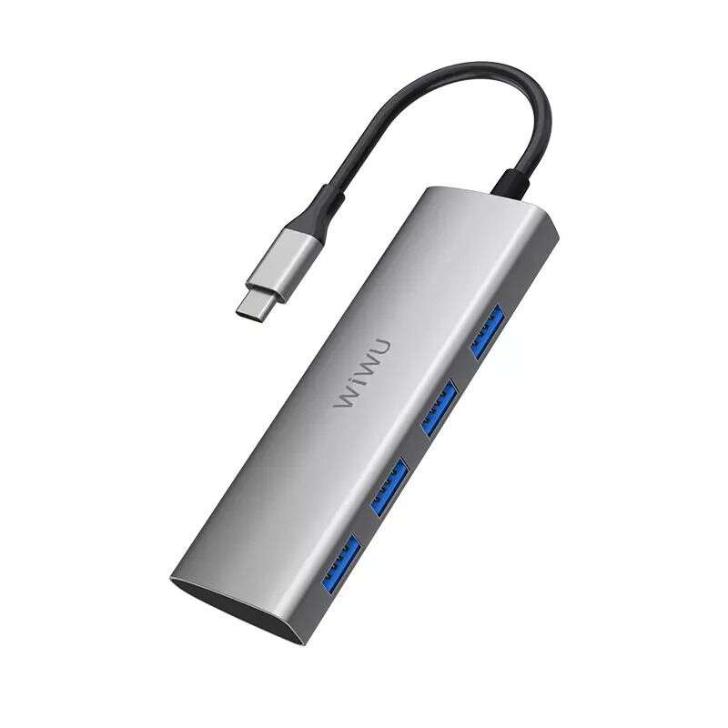 WiWU USB-C Hub + 4xUSB 3.0 adapter Alpha 440 - Szürke