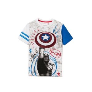 Desigual Captain America White Boys' T-Shirt – 11-12 years 126706914 - Desigual Kids' T-Shirt