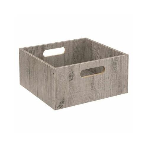 5five Simply Smart szürke fa tárolódoboz 31x15cm fogantyúkkal - Tárolódoboz és kosár