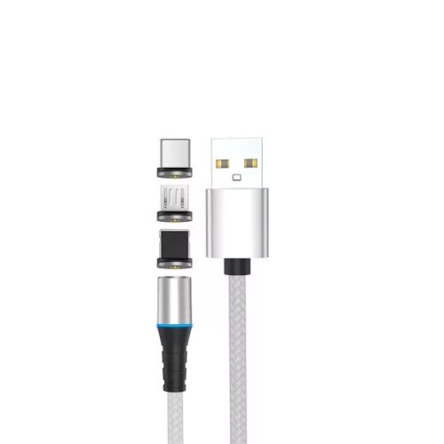 Stansson CL-158 3 az 1ben Mágneses micro USB / USB Type-C / Lightning Adat- és töltőkábel 1m - Fehér 161598110 - Stansson