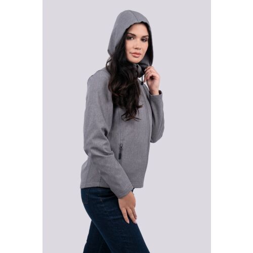 Legend Classics Női Szürke Softshell Kabát Levehető Kapucnival - Női dzseki