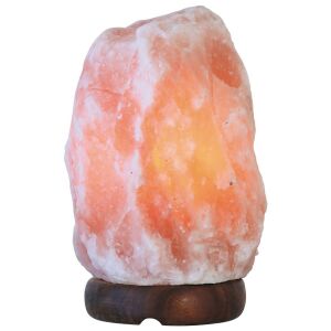 Salt crystal lamp on wooden base - Decorative Lamp