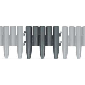 Virágágyás / gyepszegély set de 4 bucăți, bordură de grădină din plastic gri - Borduri gradina