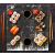 KONYHAI ÜVEG PANEL 60x65 Szürke sushi tálalás, üveg tálalódeszka