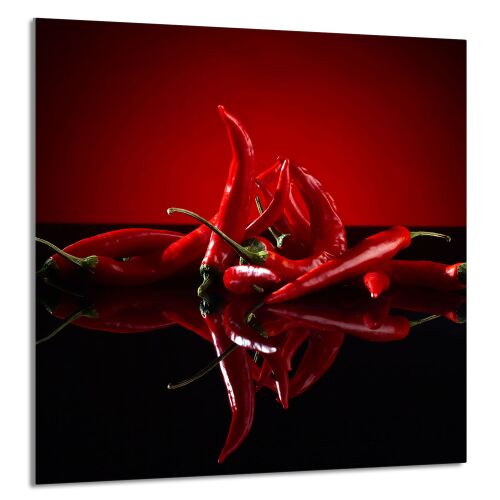 KONYHAI ÜVEG 60x65 Chilli edzett üveg konyhai panel - Tűzhelyvédő