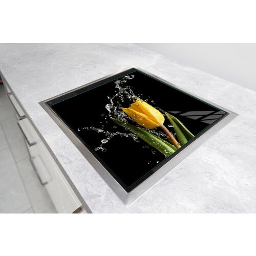 Üveg védőlemez tűzhelyhez 50x52 tulipán a tűzhelyen - Háztartási nagygép kiegészítő