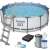 Bestway Steel Pro Max above ground pool set, includes ladder, filter pump, cover, and instructions