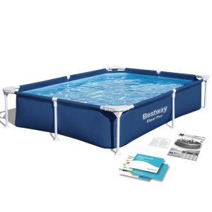 Bestway Steel Pro 221x150x43cm Metallrahmen Pool mit Reparatursatz (56401N) 131036857 - Bestway Stahlrahmenbecken