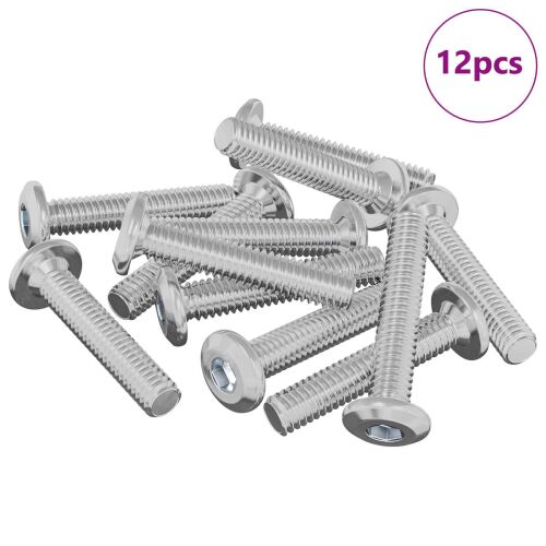 vidaXL M6 x 35 mm ezüst acél csavarok, 12 darab - Csavar