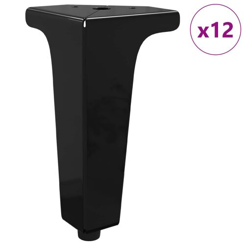 vidaXL Fekete Vas Bútorláb, 12 darabos szett - Bútorláb