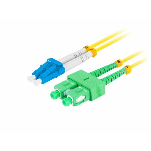 Lanberg SM LC/UPC-SC/APC DUPLEX 3.0MM LSZH G657A1 0.5m sárga optikai patchcord 173577035 - Hálózati kábel