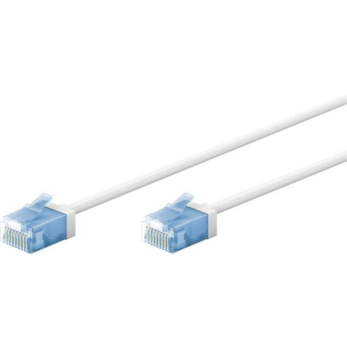 Goobay Cat6a fehér patch kábel közelről - Goobay