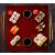 KONYHAI ÜVEG PANEL 60x65 Piros sushi tálalás, piros üveg tálca