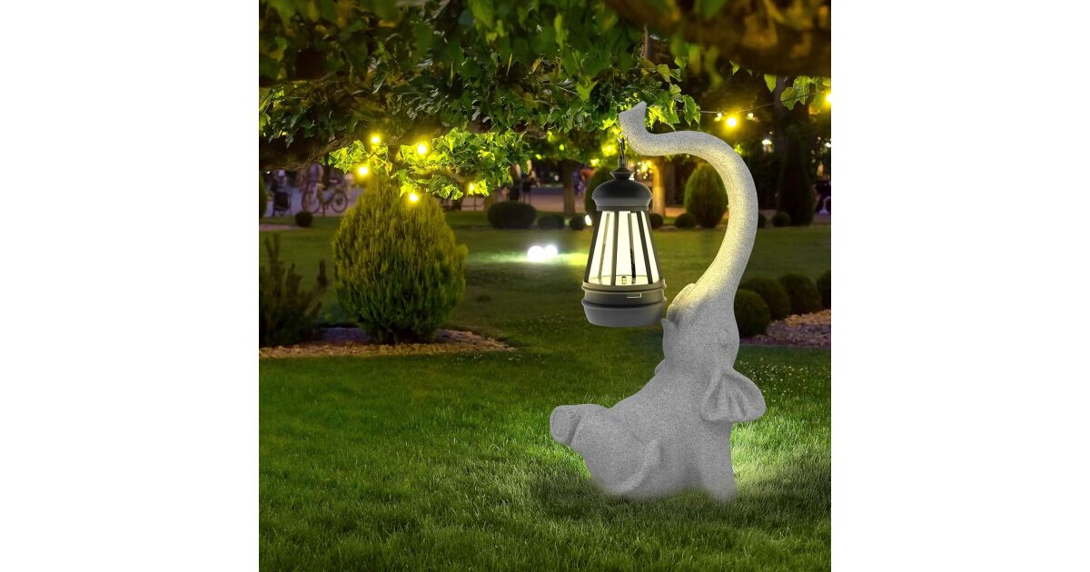 Z hradn Sol rna LED Lampa So ka Fig rka V Tvare Slona ivicov Siv z-hradn-sol-rna-led-lampa-so-ka-fig-rka-v-tvare-slona-ivicov-siv